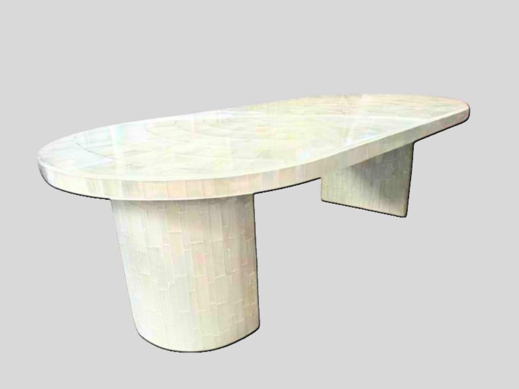 Buy Oval Dining Console Table Top with Stand Base Luxury Sunburst Handmade Design 